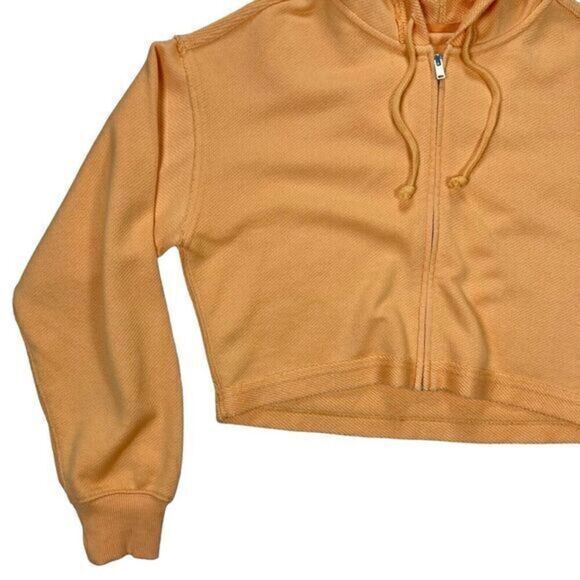 Aerie Cropped Hoodie Sweatshirt Womens XS Beach Party Zip Up Drawstring Coastal - Picture 4 of 16